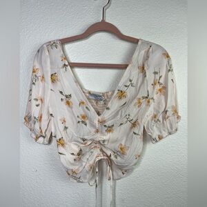Sophie Rue Floral summer crop top size M